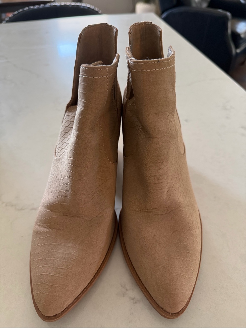 Women's Pointed Toe Tan Ankle Booties